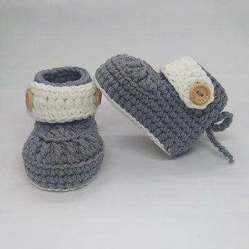 Button Strap Baby Booties