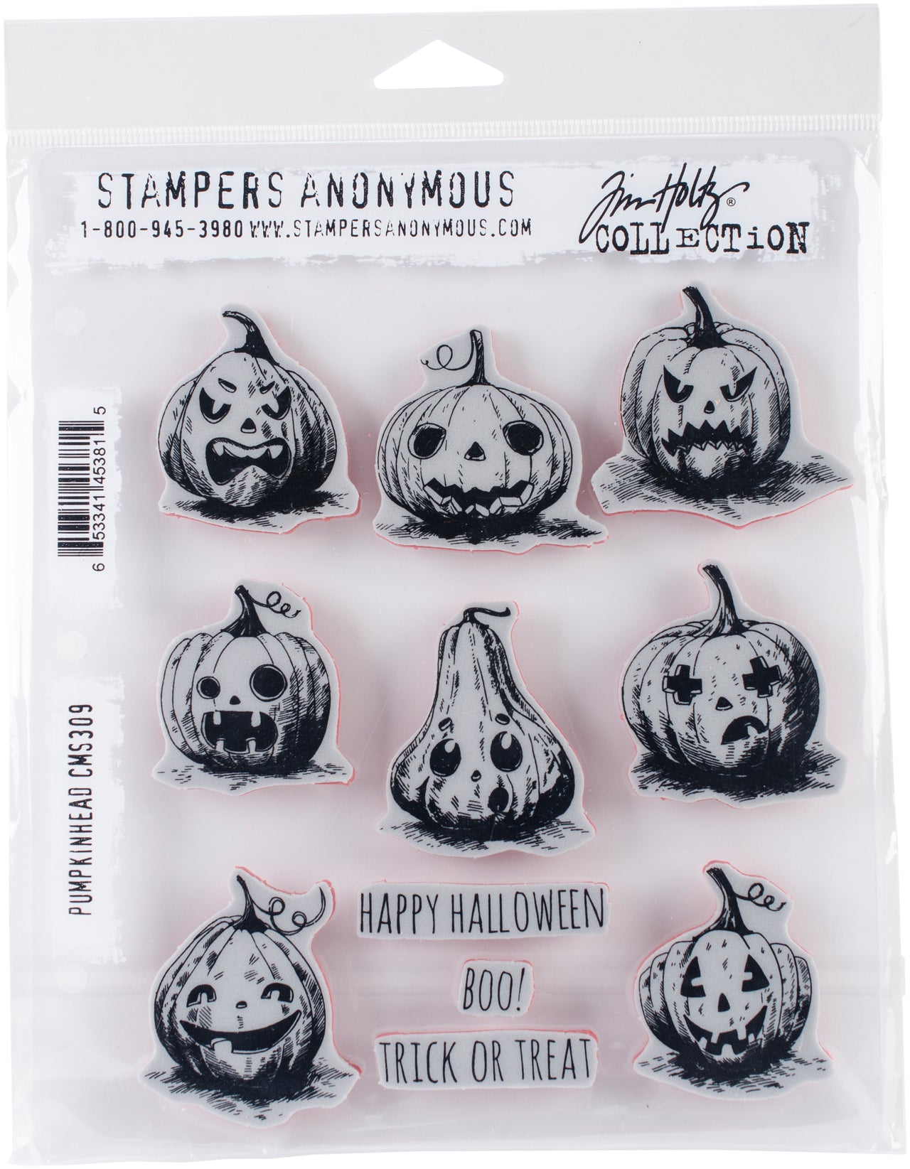 Stampers Anonymous Tim Holtz Cling Stamps 7"X8.5" - Pumkinhead