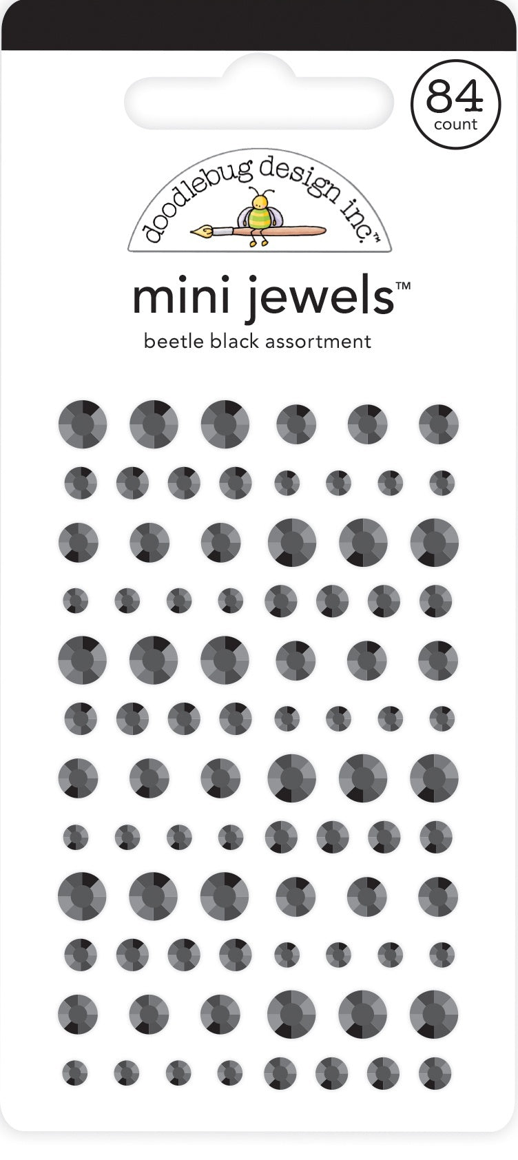 Doodlebug Adhesive Mini Jewels - Bettle Black