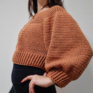 Double Crochet Crop Raglan Sweater