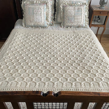 Cabled Trellis Blanket