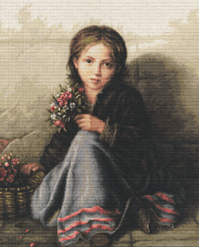 Luca-S Girl Portrait Cross Stitch Kit - 33cm x 42.5cm