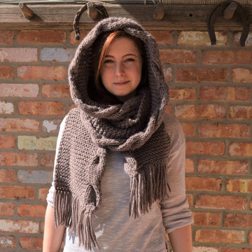 Hooded Cabled Scarf