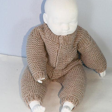 Baby Simple Aran Garter Stitch Onesie