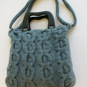 Teal blue cabled handbag