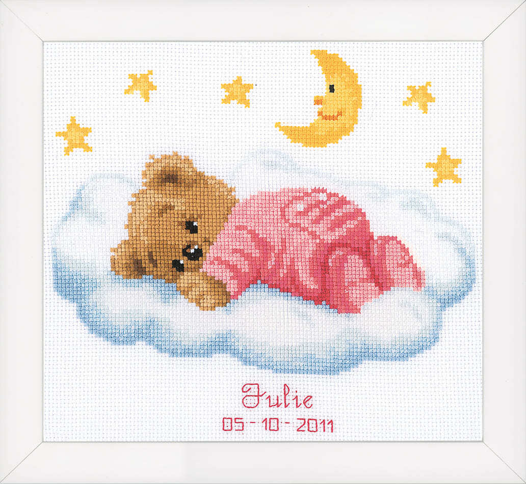 Vervaco Counted Cross Stitch Kit Sleeping Bear Cross Stitch Kit