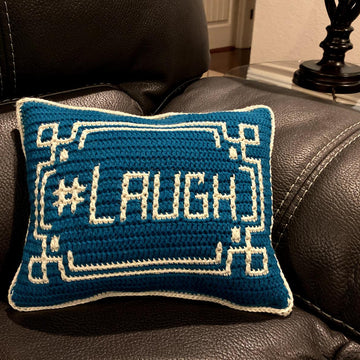 #Laugh Mosaic Pillow No 1