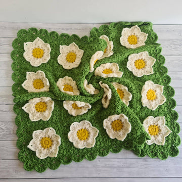 White Waterlily Baby Blanket Afghan