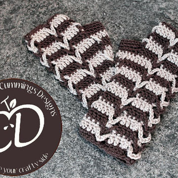 Striped Ladies Fingerless Mitts