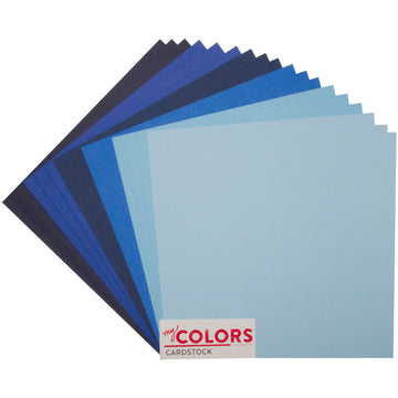 My Colors Canvas Cardstock Bundle 12"X12" 18/Pkg - Blue Tones