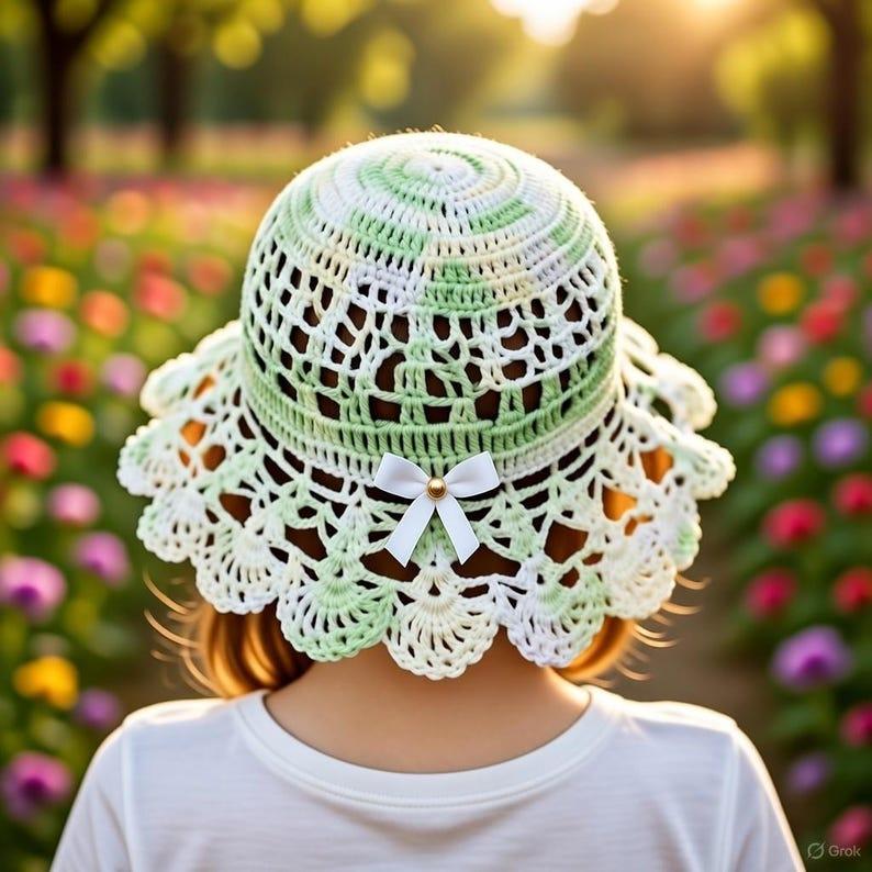 Crochet Sun Hat Pattern for Kids – Summer Cotton Hat PDF, Easy Crochet Hat Pattern