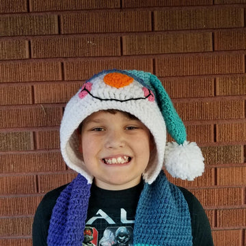 Snappy Hooded Snowman Scarf With Mittens