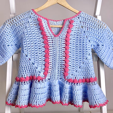 Bobbles in Granny Square Girl's Dress