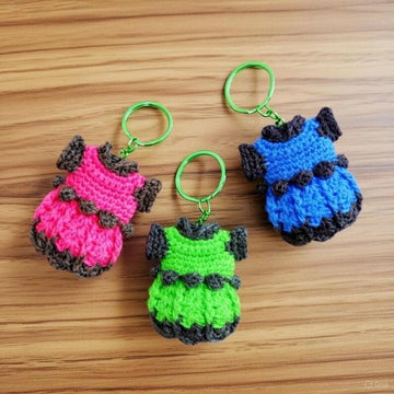 Crochet Mini Dress Keychain Pattern | PDF Photo & Video Tutorial | Easy Bag Charm