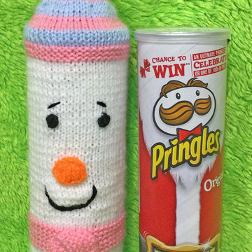 Christmas Snowman Quick Knit Pringle Cover