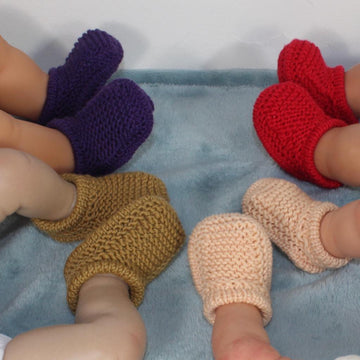 Baby Simple Aran Circular Slippers