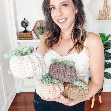 Crochet Pumpkin with Leaf Coasters