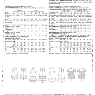 McCall's Children's/Girls' Sleeveless and Ruffle Sleeve Empire-Waist Dresses M7558 - Sewing Pattern