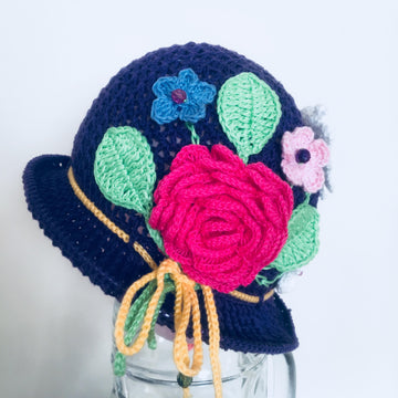 My Flower garden crochet summer hat