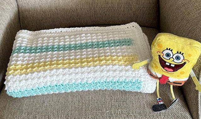 Crow's Nest Stitch Baby Blanket