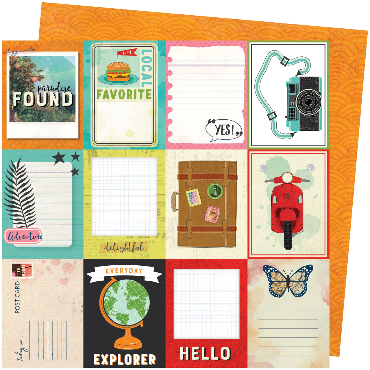 American Crafts Vicki Boutin Let's Wander Double-Sided Cardstock 12"X12" 25/Pkg - Wish You Were Here
