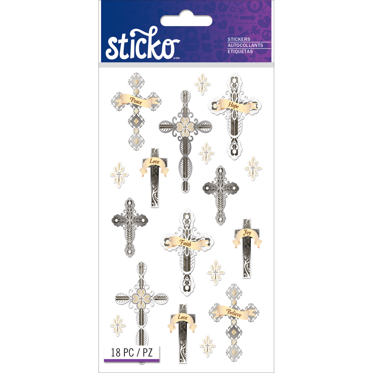 Sticko Stickers - Inspiration Words Crosses