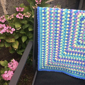 Aquamarine Granny Rectangle Baby Blanket