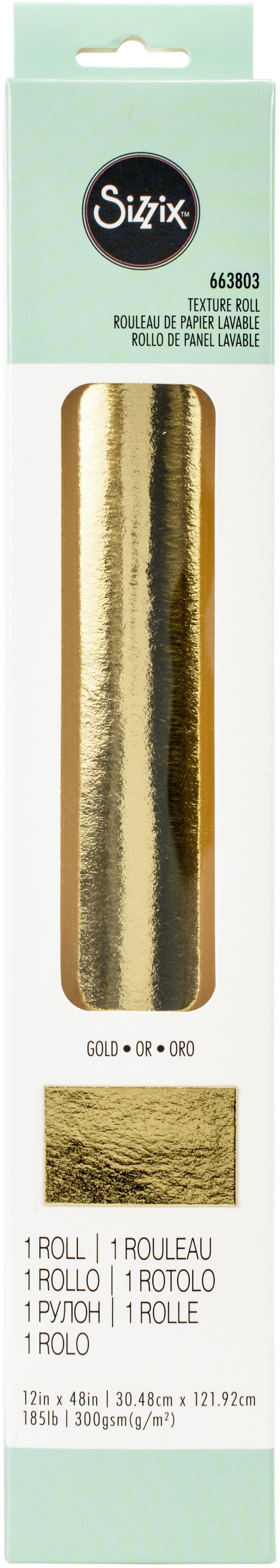 Sizzix Surfacez Texture Roll 12"X48" - Gold