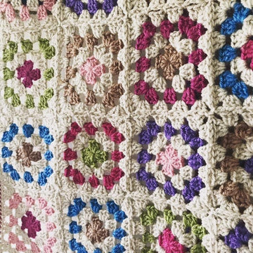 Patchwork Granny Square Crochet  Blanket