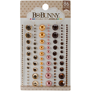 American Crafts BoBunny Double Dot Jewels 86/Pkg - Mocha