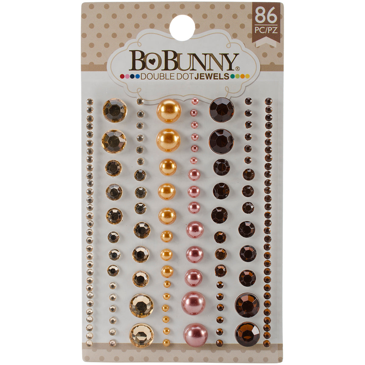 American Crafts BoBunny Double Dot Jewels 86/Pkg - Mocha