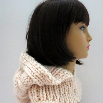 Snow Queen Cable Hooded Hat