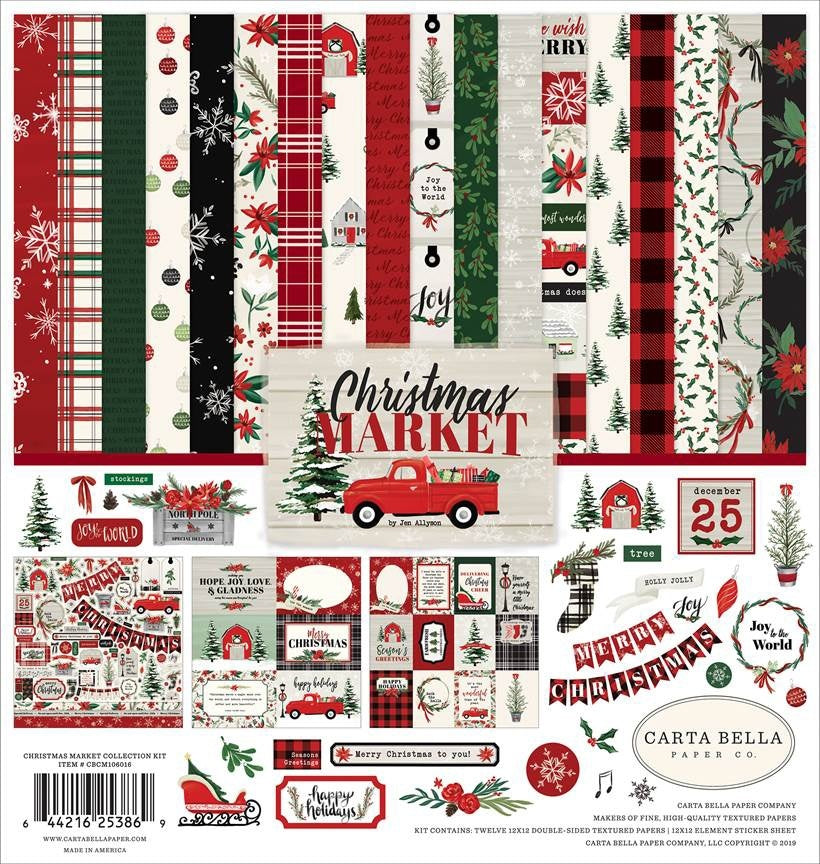 Echo Park Paper Carta Bella Collection Kit 12"X12" - Christmas Market