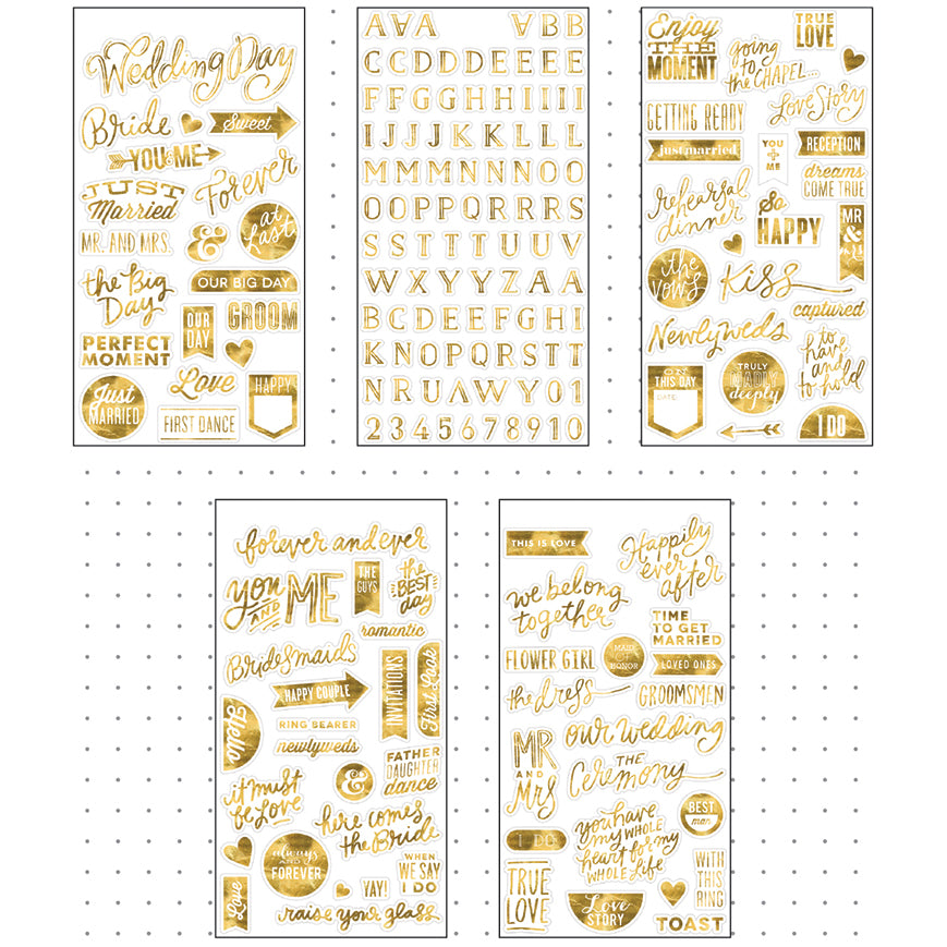 Pocket Pages Clear Stickers 5/Pkg - Wedding Day