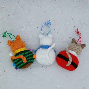 PDF Christmas KNITTING PATTERN Cat-mas Bauble Decoration Dk Hanging Decoration Cute Cat Moggy Ornaments Christmas Tree Santa Snowman Snowcat