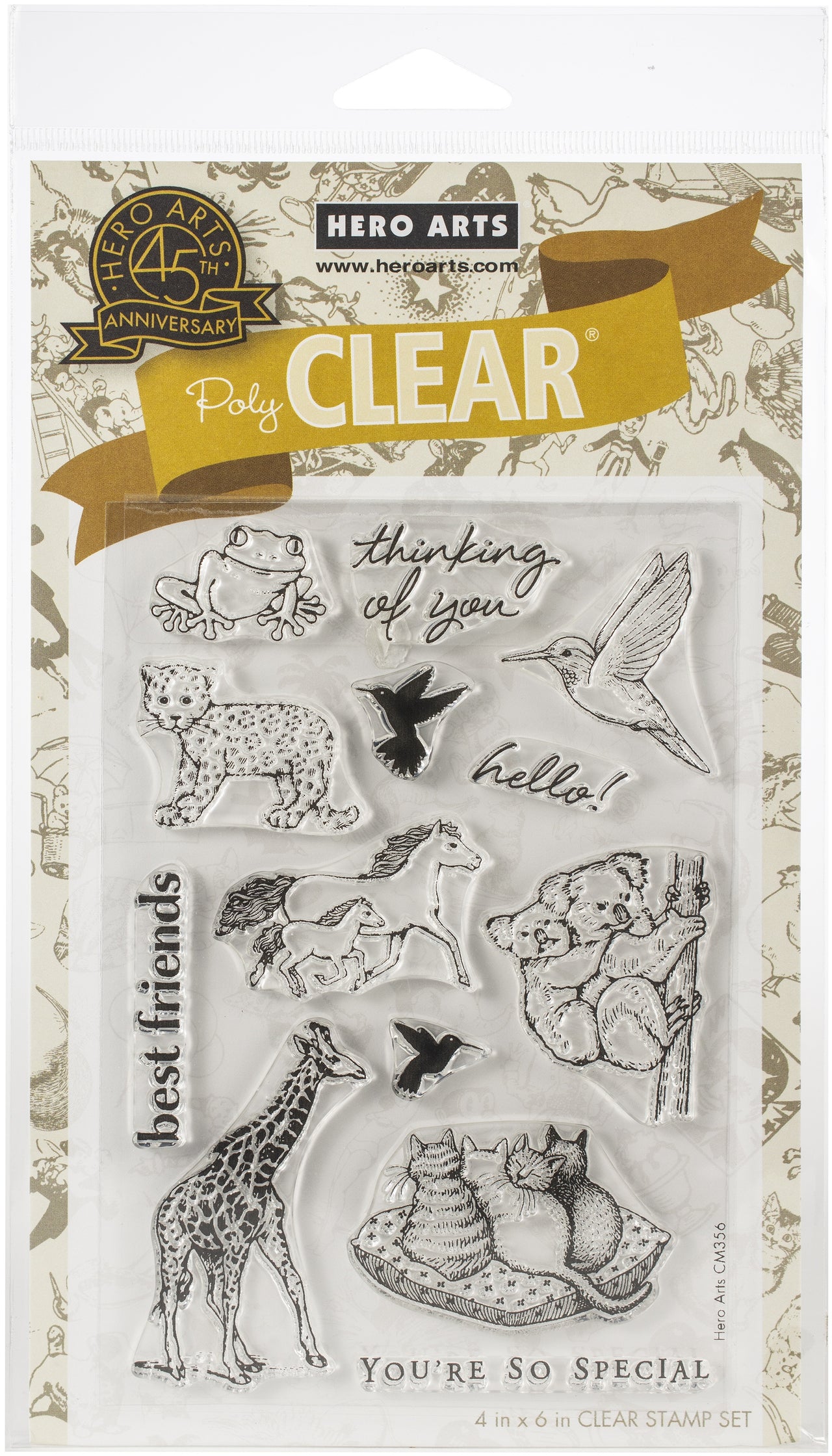 Hero Arts From The Vault Clear Stamp 4"X6" - Realistic Animals