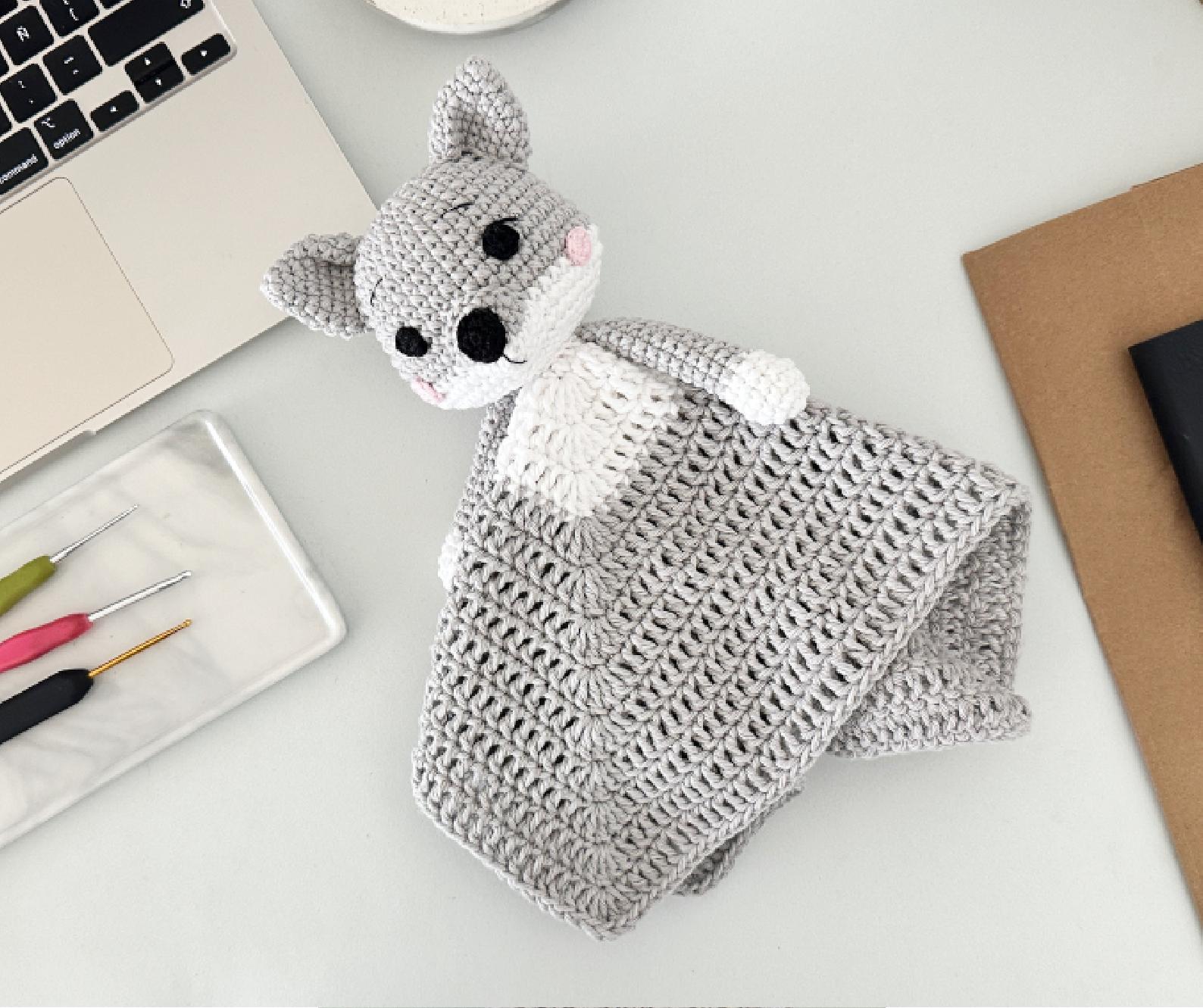 Wolf Baby Lovey Blanket & Rattle Crochet Pattern PDF – Cute Stuffed Toy Tutorial