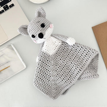 Wolf Baby Lovey Blanket & Rattle Crochet Pattern PDF – Cute Stuffed Toy Tutorial