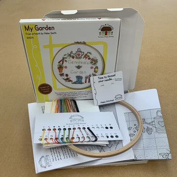 Bothy Threads My Garden Cross Stitch Kit - 17.5cm circle