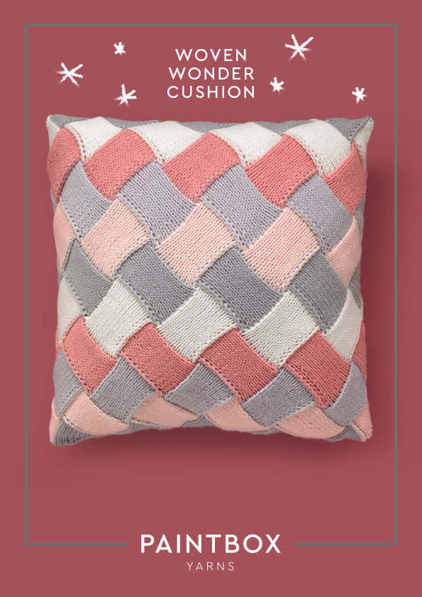 Woven Wonder Cushion - Free Knitting Pattern For Home in Paintbox Yarns Baby DK