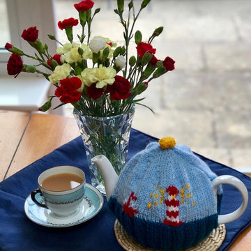 Lighthouse Tea Cosy in Patons Fab DK