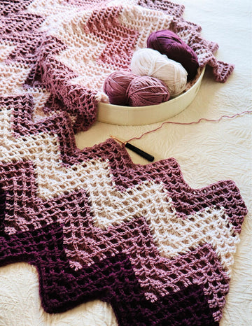 Reversible Waffle Chevron Blankets