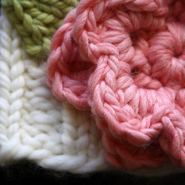 Bulky Knit Hat with Flower
