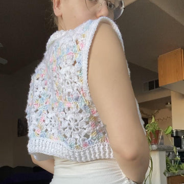Sunshine in Winter Snowflake Squares Vest