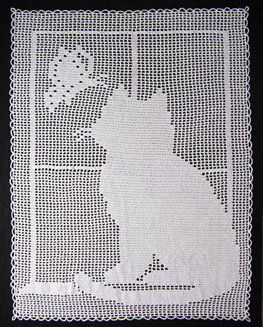 Kitty in the Window Filet Afghan