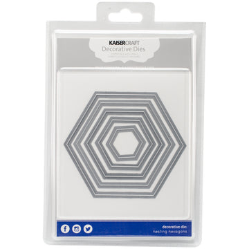 Kaisercraft Nesting Dies 5/Pkg - Hexagons 1.25"X1.5" To 4"X4.75"