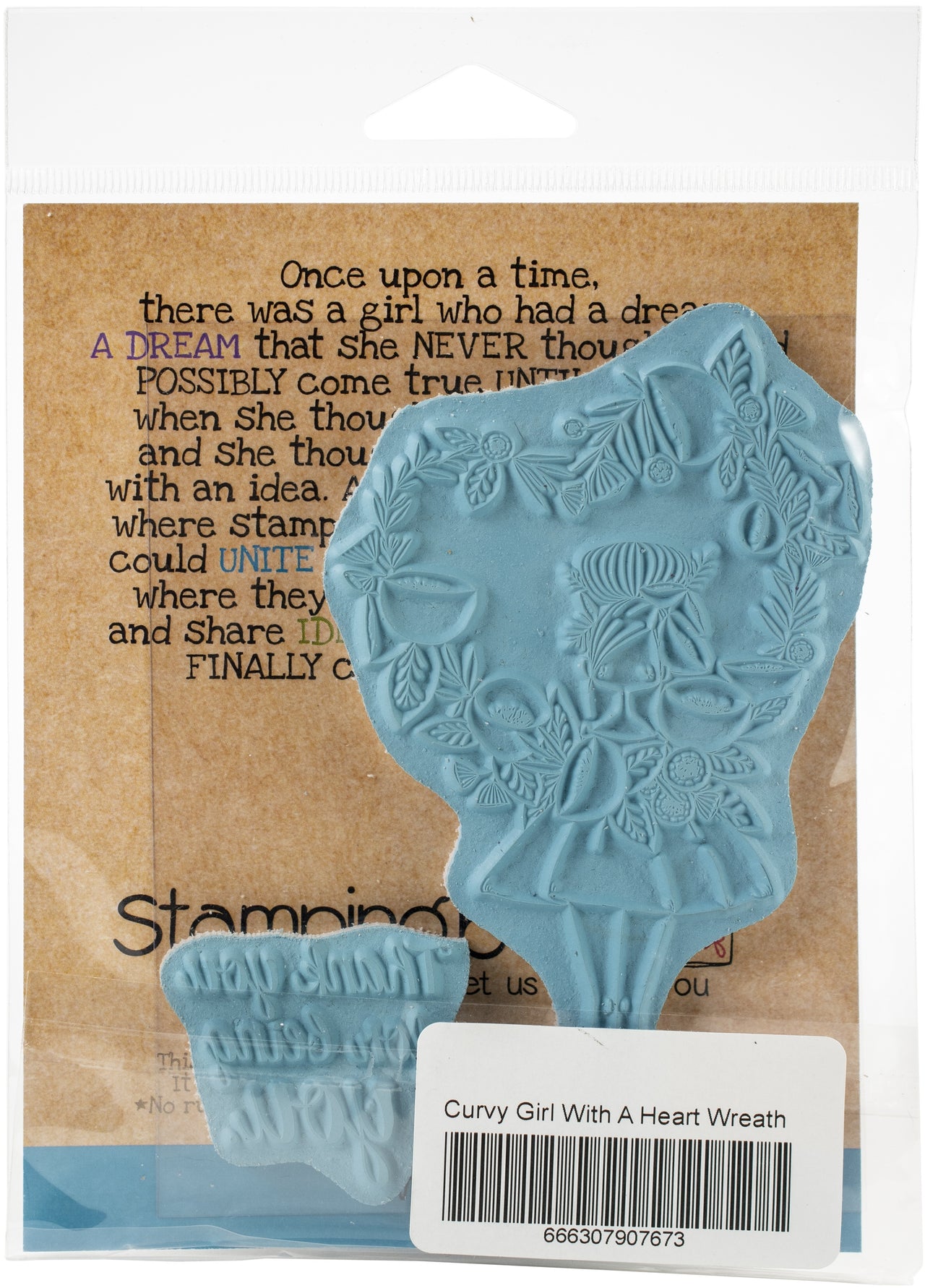 Stamping Bella Cling Stamps - Curvy Girl With A Heart Wreath