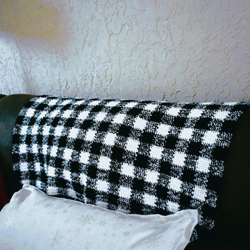 Crochet Gingham Throw Blanket