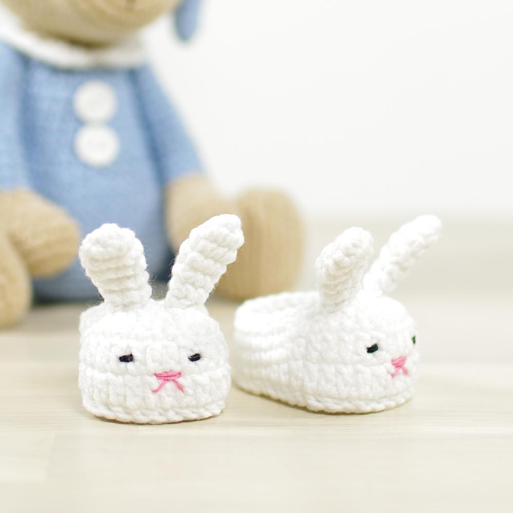 Sleepy Teddy in Pajamas and Bunny Slippers