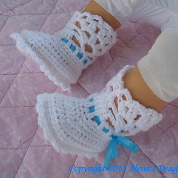 White Lace Top Baby Booties